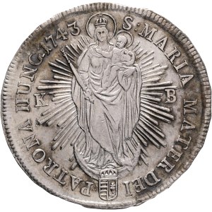 MARIA THERESIA 1740-1780 1 Thaler 1743 K.B. Kremnica var. Hair, KM#333, ÉH#1223 Ag.875 28,56g 41mm R!, edge, repair hinge