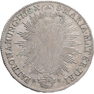 MARIA THERESIA 1740-1780 1 Thaler 1758 K.B. Kremnica, KM#358, ÉH#1227 Ag.875 27,95g 41mm just.