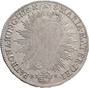 MARIA THERESIA 1740-1780 1 Thaler 1758 K.B. Kremnica, KM#358, ÉH#1227 Ag.875 27,95g 41mm just.