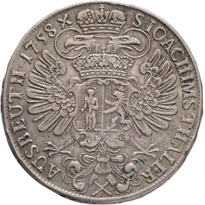 MARIA THERESIA 1740-1780 1 Thaler 1758 Prague, St.Joachim and Bohemia, Hal#1942 KM#787 Ag.875 27,94g 40mm RR!, edge