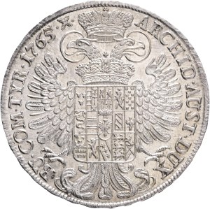MARIA THERESIA 1740-1780 1 Thaler 1765 Hall, KM#1799 Ag.875 27,94g 40mm R!
