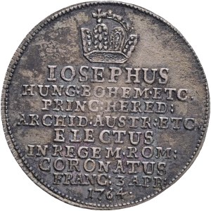 JOSEPH II. 1765-1790 Silver Token 1764, coronation by Roman emperor, Frankfurt, KM#Pn52, Silver Ag. 4,11g 24mm patina