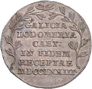JOSEPH II. 1765-1790 Silver Token 1764, tribute in the principality of Halics, Nov#F.2.b Silver Ag.3,99g 25mm, patina