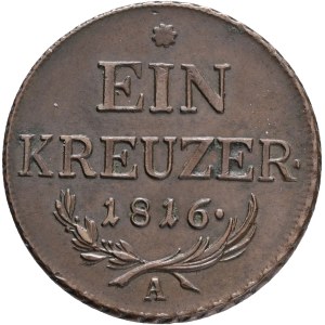 FRANCIS I. of Austria 1792-1835 1 Kreuzer 1816 A Vienna , KM#2113 Cooper 8,69g 26,6/2mm