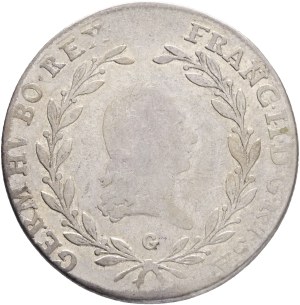 FRANCIS I. of Austria 1792-1835 20 Kreutzer 1796 G, KM#2139 , Ag.583, 6,51g 28/1,4mm Baia Mare - Romania