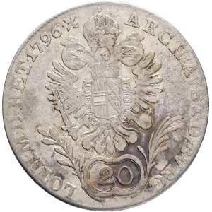 FRANCIS I. of Austria 1792-1835 20 Kreutzer 1796 G, KM#2139 , Ag.583, 6,51g 28/1,4mm Baia Mare - Romania