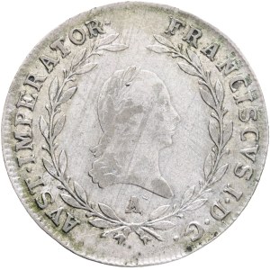 FRANCIS I. of Austria 1792-1835 20 Kreuzers 1809 A, just, KM#2141 Ag.583 6,68g 28/1,2mm, Vienna