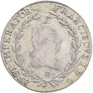FRANCIS I. of Austria 1792-1835 20 Kreuzers 1809 B, KM#2141 Ag.583 6,68g 28/1,2mm, Kremnica