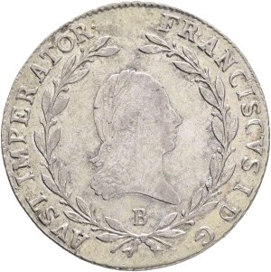 FRANCIS I. of Austria 1792-1835 20 Kreuzers 1809 B, KM#2141 Ag.583 6,68g 28/1,2mm, Kremnica