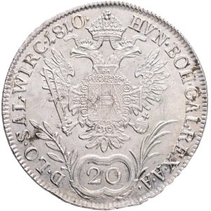 FRANCIS I. of Austria 1792-1835 20 Kreuzers 1810 A Vienna Silver Ag.583 6,48g 28mm, KM#2141, Adamo# C30