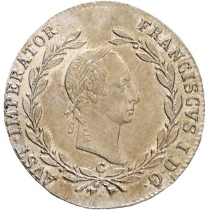 FRANCIS I. of Austria 1792-1835 20 Kreuzers 1830 C Prague Silver Ag.583 6,67g 27,6mm, KM#2145, Adamo# C34, place lustr mint