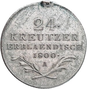 FRANCIS I. of Austria 1792-1835 24 Kreuzers 1800 A Vienna, KM#2148 Billon Ag.250 9,39g 32mm, repair hinge
