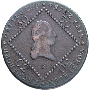 FRANCIS I. of Austria 1792-1835 30 Kreuzers 1807 B Kremnica , KM#2149 Cooper 17,66g 37,5mm
