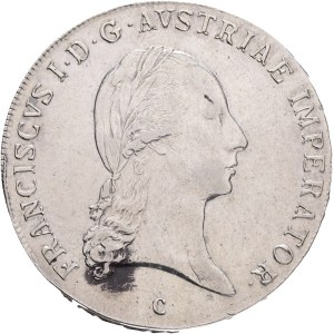 FRANCIS I. of Austria 1792-1835 1 Konventionalthaler 1822 C, Prague, KM#2162 Ag.833 28,06g 40mm , patina