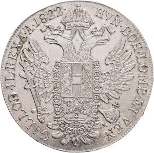 FRANCIS I. of Austria 1792-1835 1 Konventionalthaler 1822 C, Prague, KM#2162 Ag.833 28,06g 40mm , patina