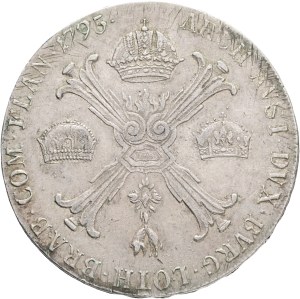 FRANCIS I. of Austria 1792-1835 1 Thaler 1795 C Prague , Dav.#1180 Ag. 29,57g 39 mm