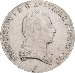 FRANCIS I. of Austria 1792-1835 1 Thaler 1820 C Prague , KM#2162 Ag.833 28,08g 40 mm