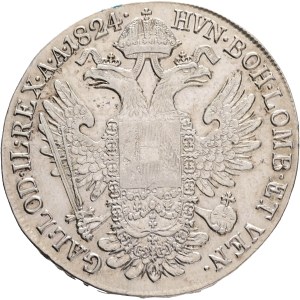 FRANCIS I. of Austria 1792-1835 1 Thaler 1824 G Alba Lulia, Karlsburg (Romania) ,KM#2162 Ag.833 28,06g 40 mm