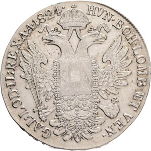FRANCIS I. of Austria 1792-1835 1 Thaler 1824 G Alba Lulia, Karlsburg (Romania) , KM#2162 Ag.833 28,06g 40 mm