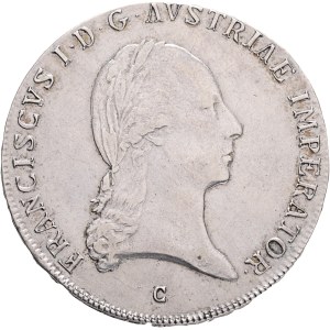 FRANCIS I. of Austria 1792-18355 1 Thaler 1824 C Prague ,KM#2162 Ag.833 28,0g 40 mm