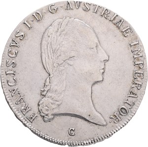 FRANCIS I. of Austria 1792-18355 1 Thaler 1824 C Prague , KM#2162 Ag.833 28,0g 40 mm