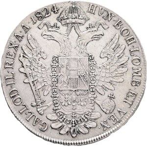 FRANCIS I. of Austria 1792-18355 1 Thaler 1824 C Prague ,KM#2162 Ag.833 28,0g 40 mm