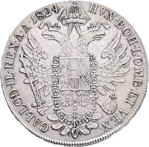 FRANCIS I. of Austria 1792-18355 1 Thaler 1824 C Prague , KM#2162 Ag.833 28,0g 40 mm