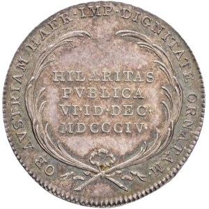 FRANCIS I. of Austria 1792-1835 Silver Token 1804, proclaimed by the Hereditary Emperor of Austria, Früh#I.2.b. , Ag. 2,16g, 20mm