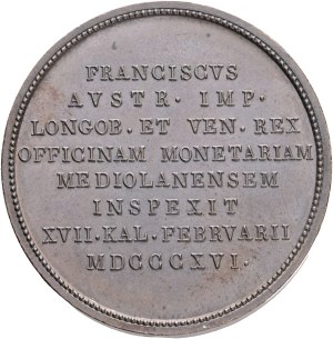 FRANCIS I. of Austria 1792-1835 Bronze Medal 1816, mintage on the occasion of a visit to Milan, Montenuovo#2444 AE-bronze 22,7g 37mm, Milan