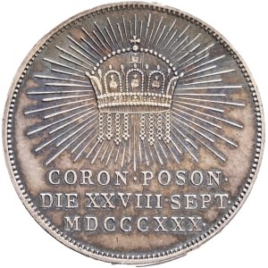 FRANCIS I. of Austria 1792-1835 Silver Token, coronation 1830 - in Bratislava, Früh#VII.2.c. , Ag. 5,54g, 24mm