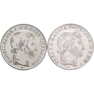 FERDINAND I. 1835-1848 Lot 2 coins 3 Kreuzers 1836,7 A Vienna, KM#2190,1 Billon Ag.346 1,7g, 18,mm 17,8mm