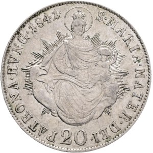 FERDINAND I. 1835-1848 20 Kreuzer 1841 B, KM#422, ÉH#1419 , Ag.583, 6,68g, 26/1,5mm, Kremnica