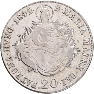 FERDINAND I. 1835-1848 20 Kreuzer 1842 B, KM#422, ÉH#1419 , Ag.583, 6,64g 26/1,5mm, Kremnica