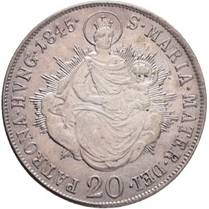 FERDINAND I. 1835-1848 20 Kreuzer 1845 B, KM#422, ÉH#1419 ,Ag.583, 6,66g 26/1,5mm, Kremnica