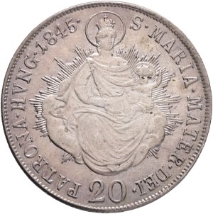 FERDINAND I. 1835-1848 20 Kreuzer 1845 B, KM#422, ÉH#1419 , Ag.583, 6,66g 26/1,5mm, Kremnica