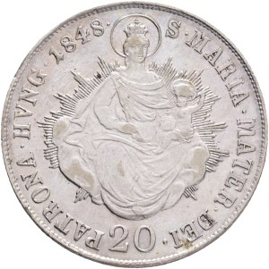 FERDINAND I. 1835-1848 20 Kreuzer 1848 B, KM#422, ÉH#1419 , Ag.583, 6,60g 26/1,5mm, Kremnica