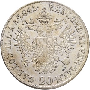 FERDINAND I. 1835-1848 20 Kreuzers 1841 A Vienna , KM#2208, Ag.583 6,63g, 26mm