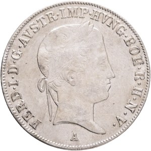 FERDINAND I. 1835-1848 20 Kreuzers 1844 A, KM#2208 , Ag.583, 6,64g 26/1,5mm, Vienna, patina