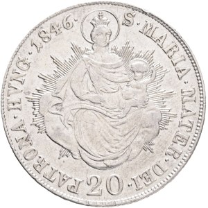 FERDINAND I. 1835-1848 20 Kreuzers 1846 B Kremnica Silver Ag.583 6,65g 26/1,3mm ,KM#422, Adamo#D8