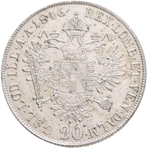 FERDINAND I. 1835-1848 20 Kreuzers 1846 C Prague Silver Ag.583 6,69g 26/1,3mm ,KM#2208, Adamo#D8