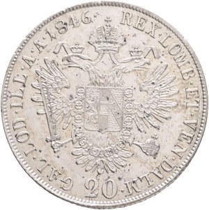 FERDINAND I. 1835-1848 20 Kreuzers 1846 C Prague Silver Ag.583 6,69g 26/1,3mm , KM#2208, Adamo#D8