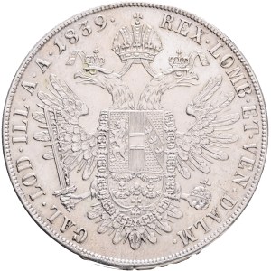 FERDINAND I. 1835-1848 1 Thaler 1839 A Vienna, KM#2240 Ag.833 28,06g 38,61mm, furrow on face