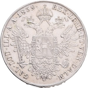 FERDINAND I. 1835-1848 1 Thaler 1839 A Vienna, KM#2240 Ag.833 28,06g 38,61mm, furrow on face