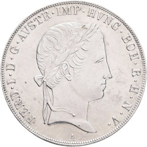 FERDINAND I. 1835-1848 1 Thaler 1845 A Vienna, KM#2240 Ag.833 28,04g 38,61mm