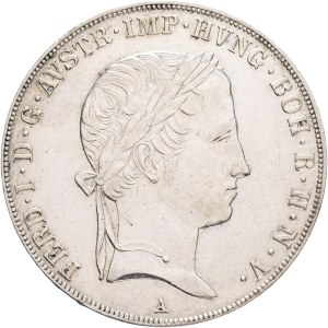 FERDINAND I. 1835-1848 1 Thaler 1845 A Vienna, KM#2240 Ag.833 28,04g 38,61mm