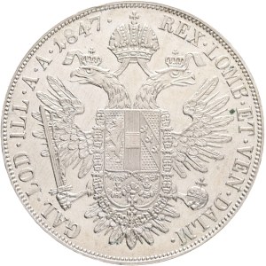 FERDINAND I. 1835-1848 1 Thaler 1847 A, KM#2240, Ag.833 28,05g 38,61mm , Vienna , hair line