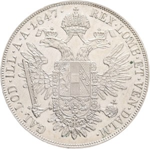 FERDINAND I. 1835-1848 1 Thaler 1847 A, KM#2240, Ag.833 28,05g 38,61mm , Vienna , hair line