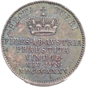 FERDINAND I. 1835-1848 Silver Token 1835, tribute to the Lower- Austrian dominion, Früh#II.2.b. , Ag. 5,49g 20mm