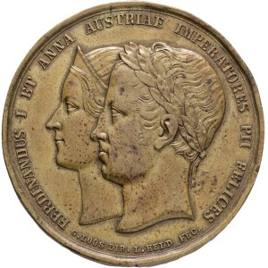 FERDINAND I. 1835-1848 Brass Token, coronation, Prague, - 7./12.9.1836, Früh#V.1.d. Mosaz 27,20g 38mm, edges