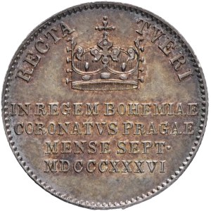 FERDINAND I. 1835-1848 Silver Token, coronation 1836 - in Prague, Früh#III.3.b., Ag. 3,28g 18mm